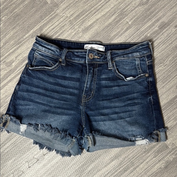 KanCan Blue Jean Shorts with Distressed Hem Size 27 - Picture 1 of 6